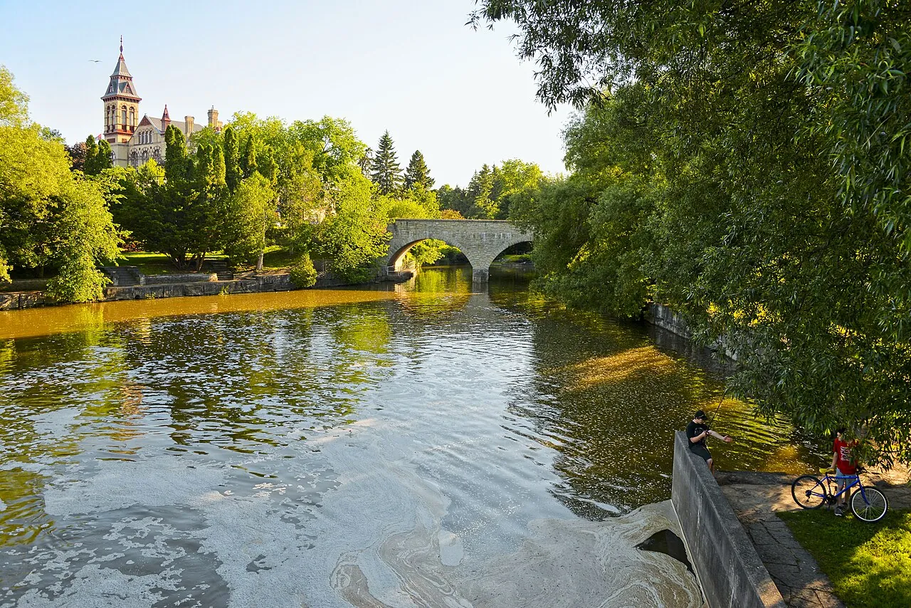 Grand River in Cambridge Ont in Cambridge, Ontario