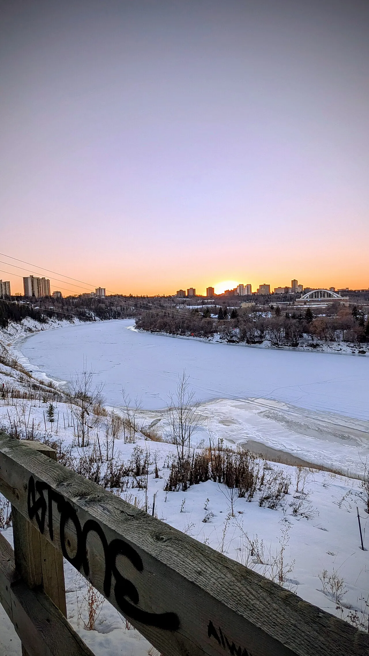 View of Edmonton downtown and Saskatchewan river from river valley, Alberta, Canada1 in Edmonton, Alberta
