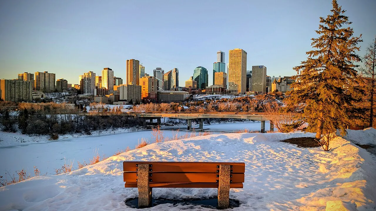 View of Edmonton downtown and Saskatchewan river from river valley, Alberta, Canada2 in Edmonton, Alberta