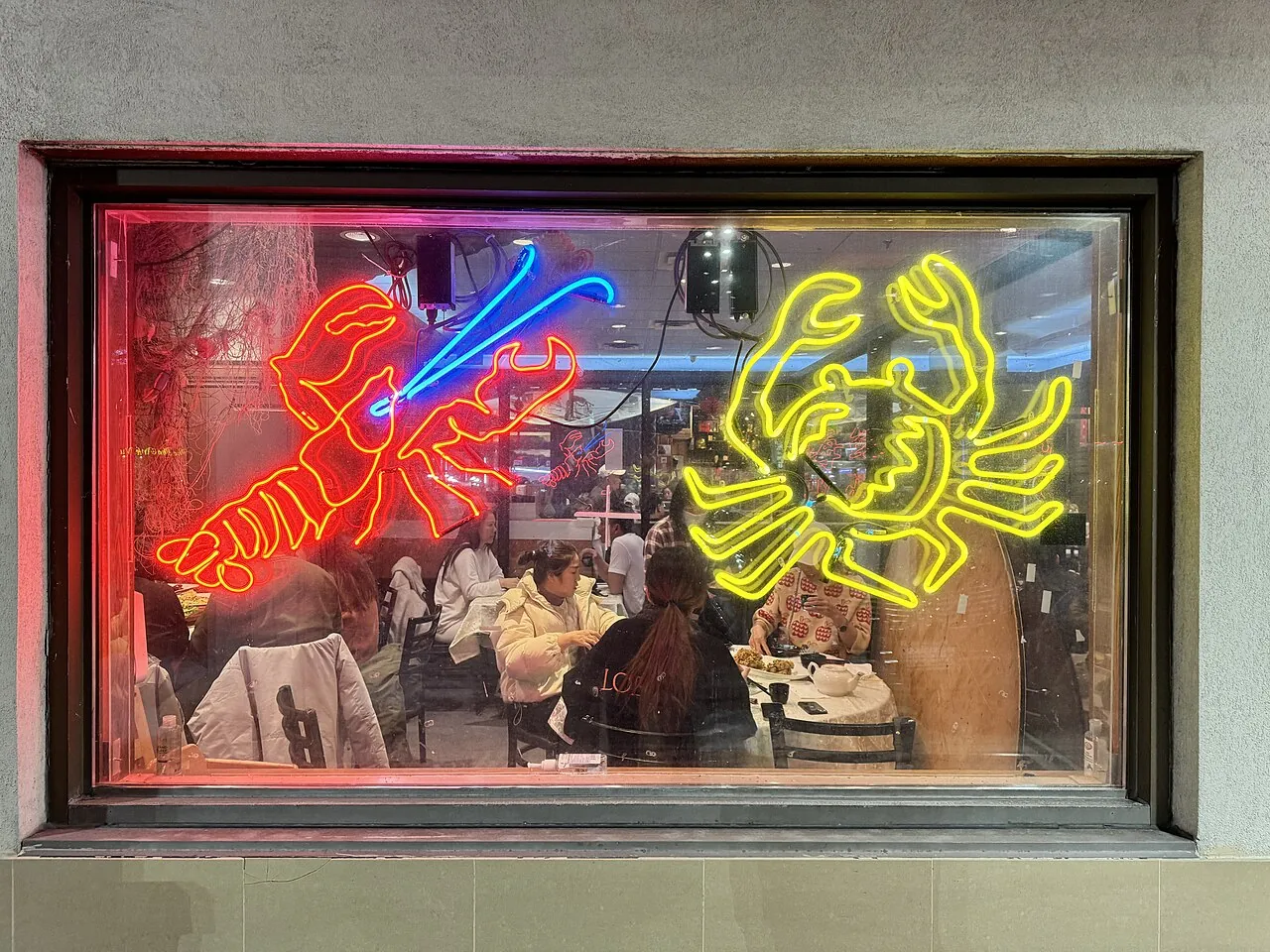 Lobster and Crab Neon Sign at Kennedy Square in Markham, Ontario in Markham, Ontario