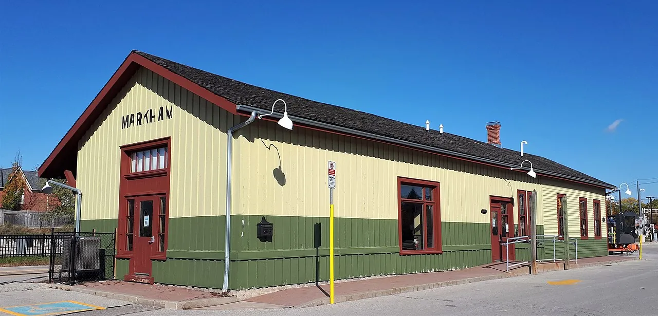 Former Canadian National Railway Station-214 Main Street North-Markham-Ontario-HPC6762-20201017 (2) in Markham, Ontario