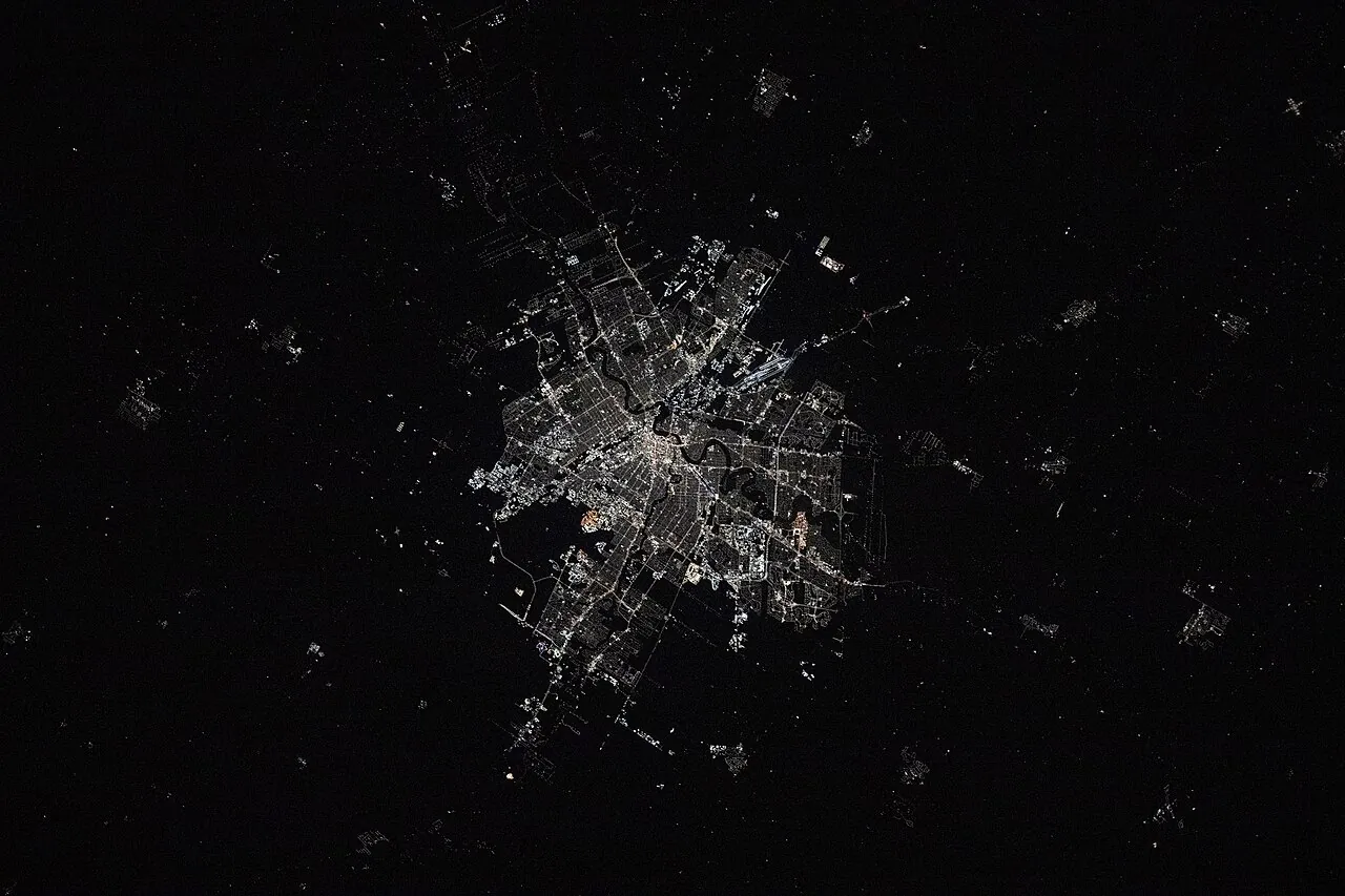 The city lights of Winnipeg in Manitoba, Canada (iss072e423413) in Winnipeg, Manitoba